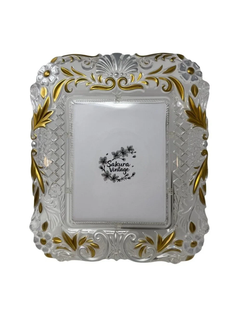 Vintage Tabletop Lead Crystal Photo Frame 15 x 12.75